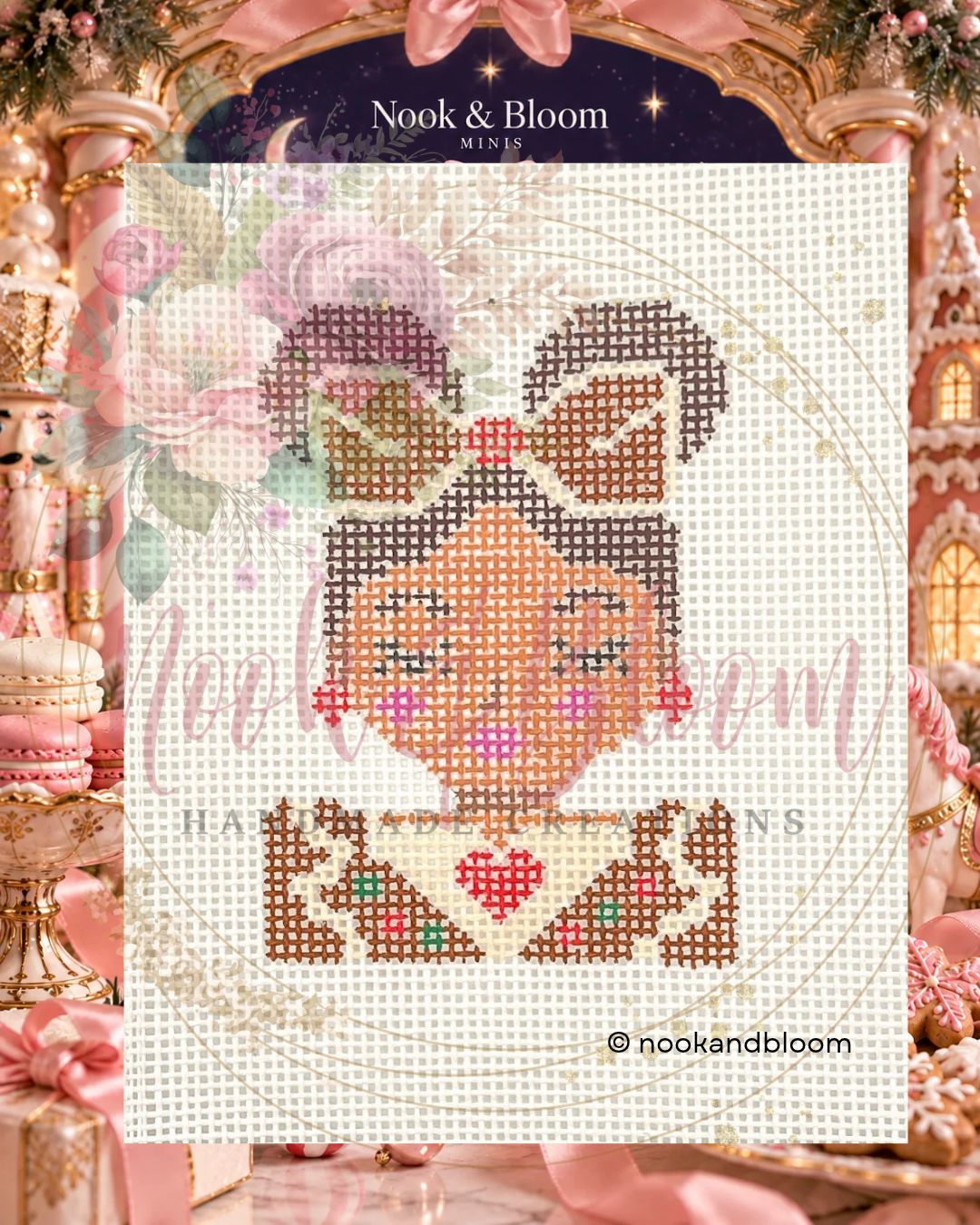 Ginger | The Yuletide Set | Hand-Painted Needlepoint Canvas