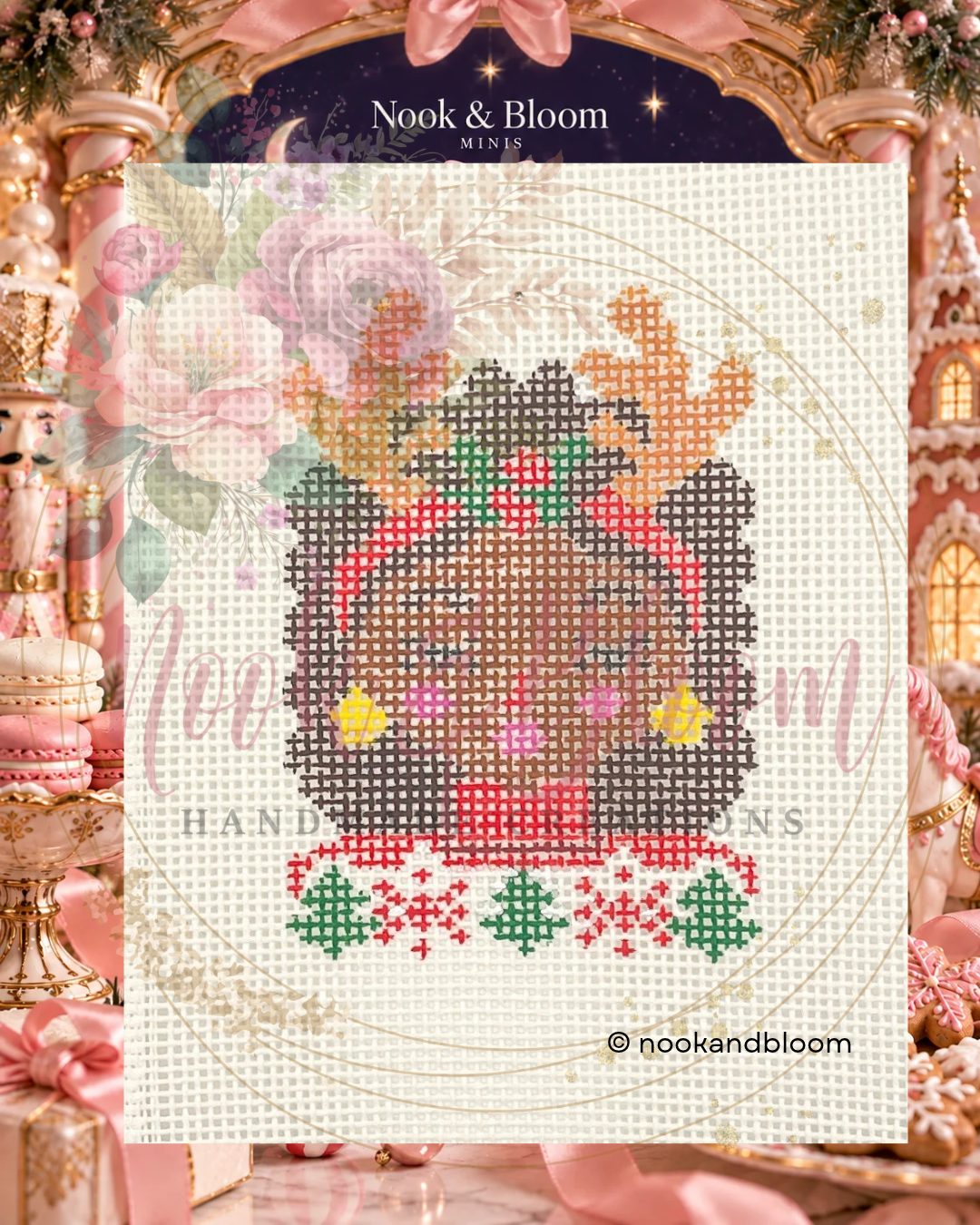 Juniper | The Yuletide Set | Hand-Painted Needlepoint Canvas