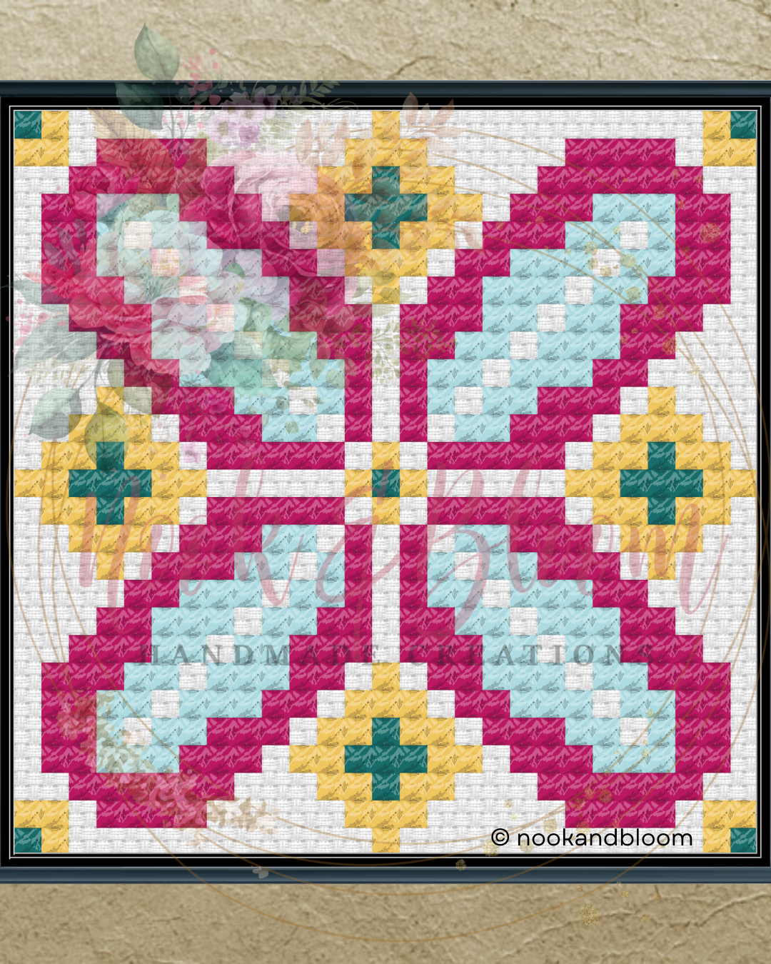 Inward Petals Needlepoint Chart - Digital Download