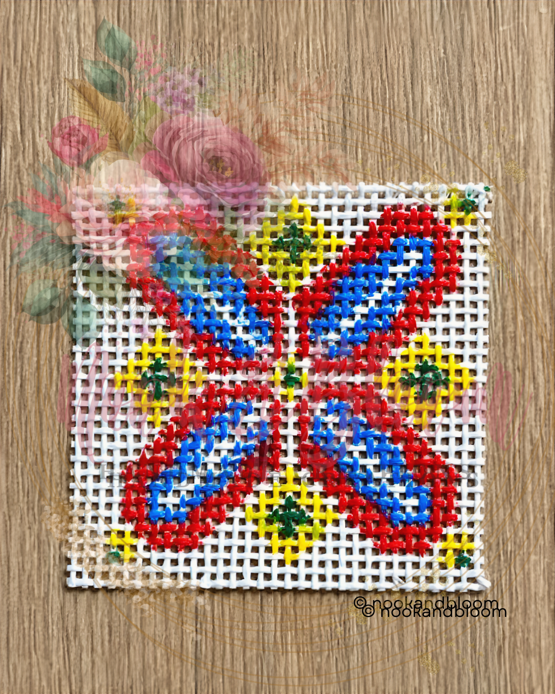 Inward Petals Needlepoint Chart - Digital Download