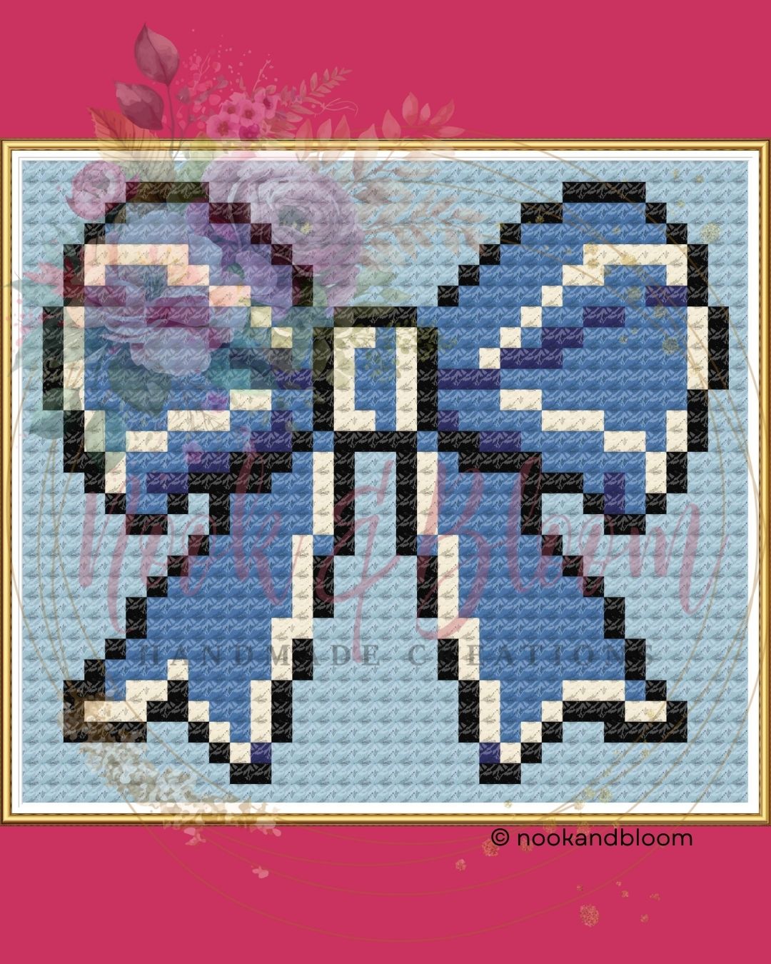 Christmas Bow | Christmas Mini | 18-Mesh Needlepoint PDF Chart