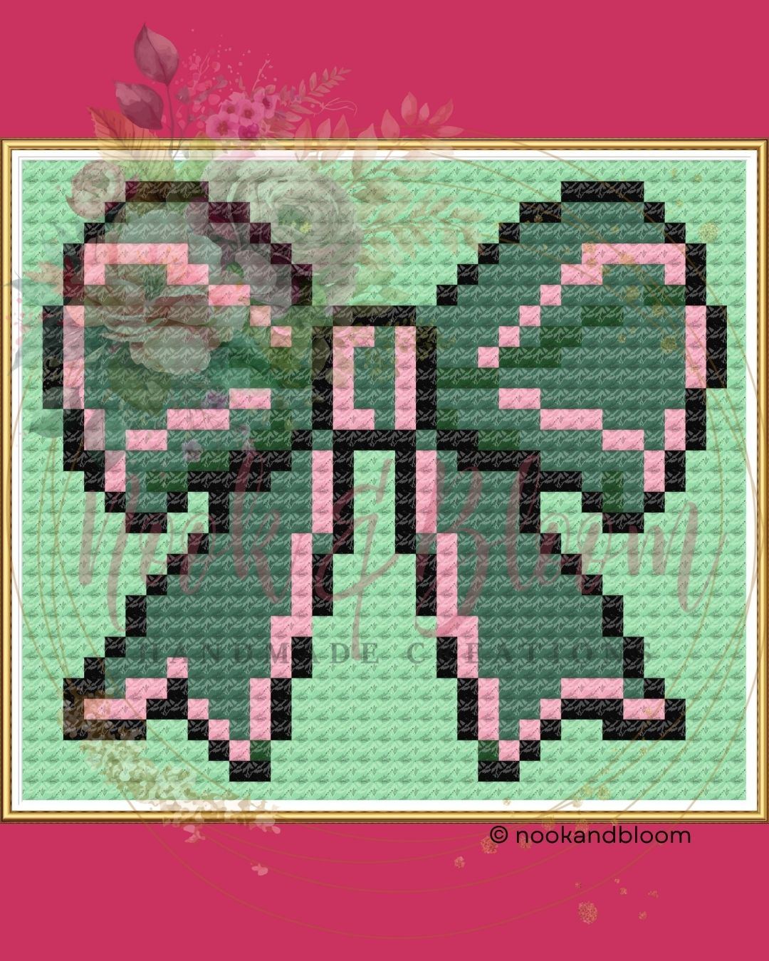 Christmas Bow | Christmas Mini | 18-Mesh Needlepoint PDF Chart