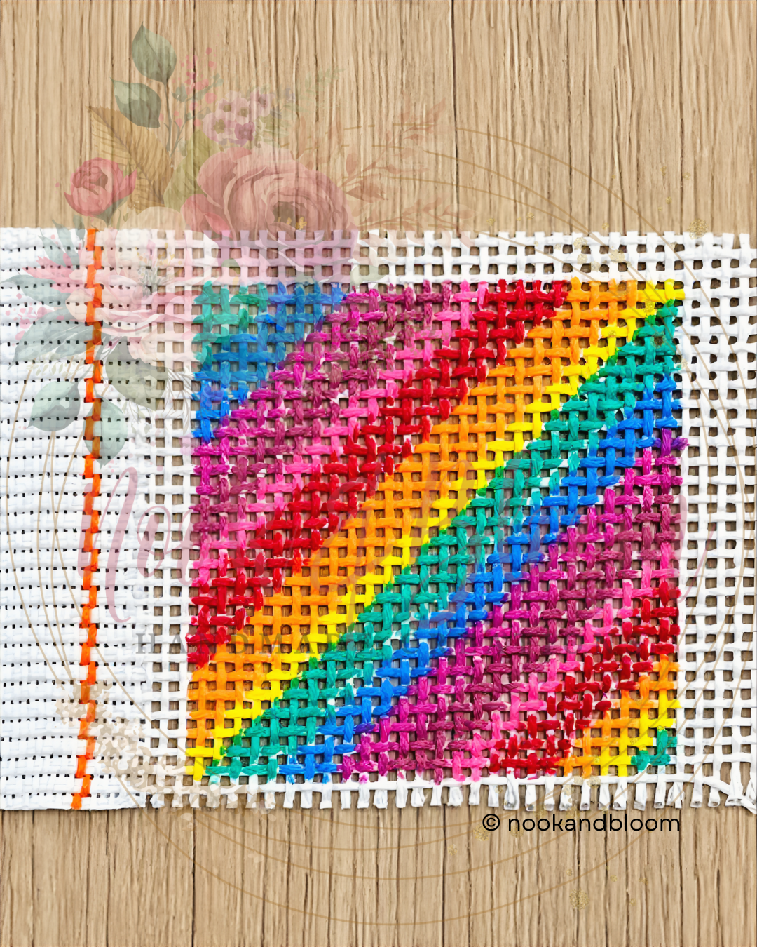 Diagonal Rainbow (2 x 2) Needlepoint Chart - Digital Download
