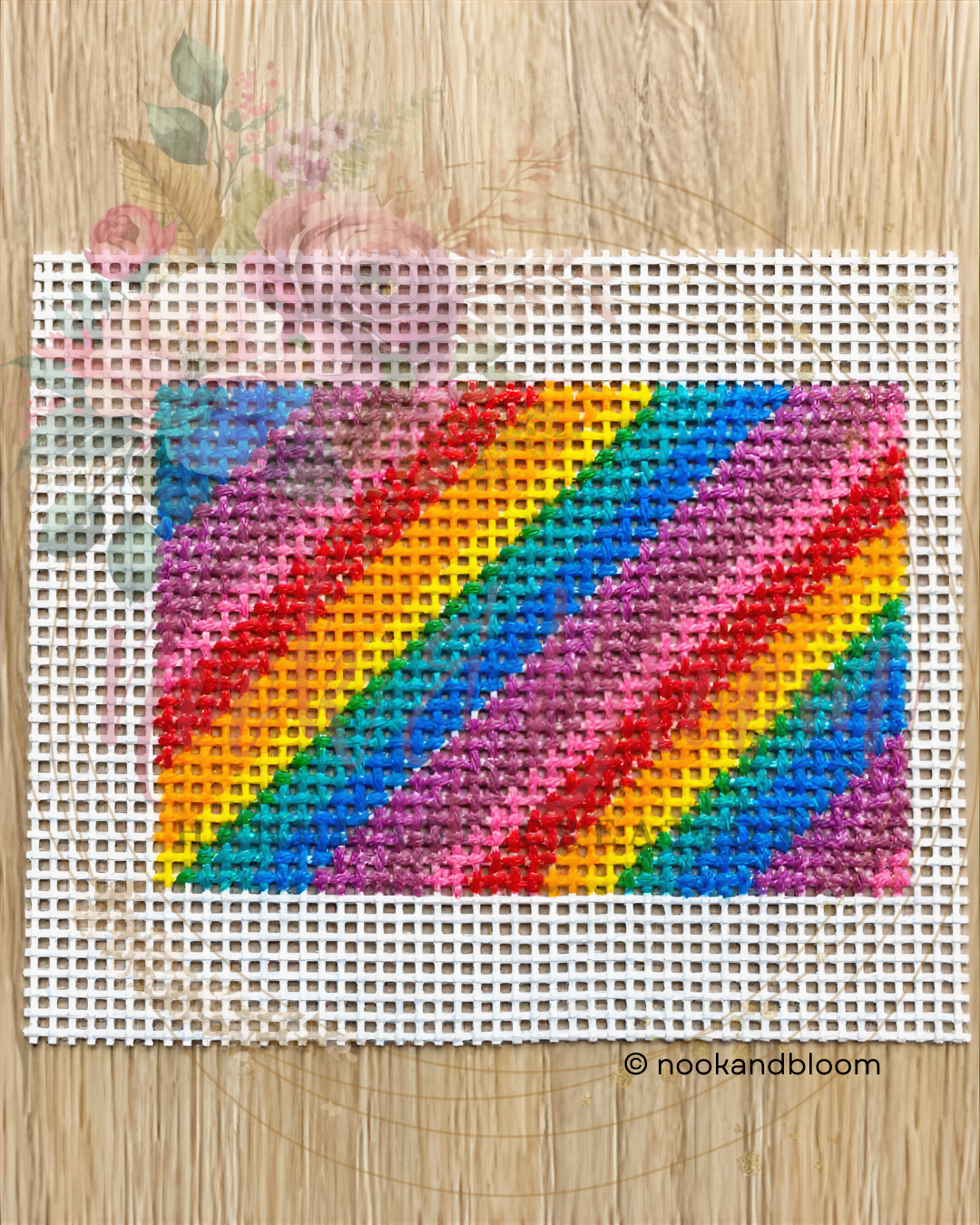 Diagonal Rainbow (3 x 2) Needlepoint Chart - Digital Download