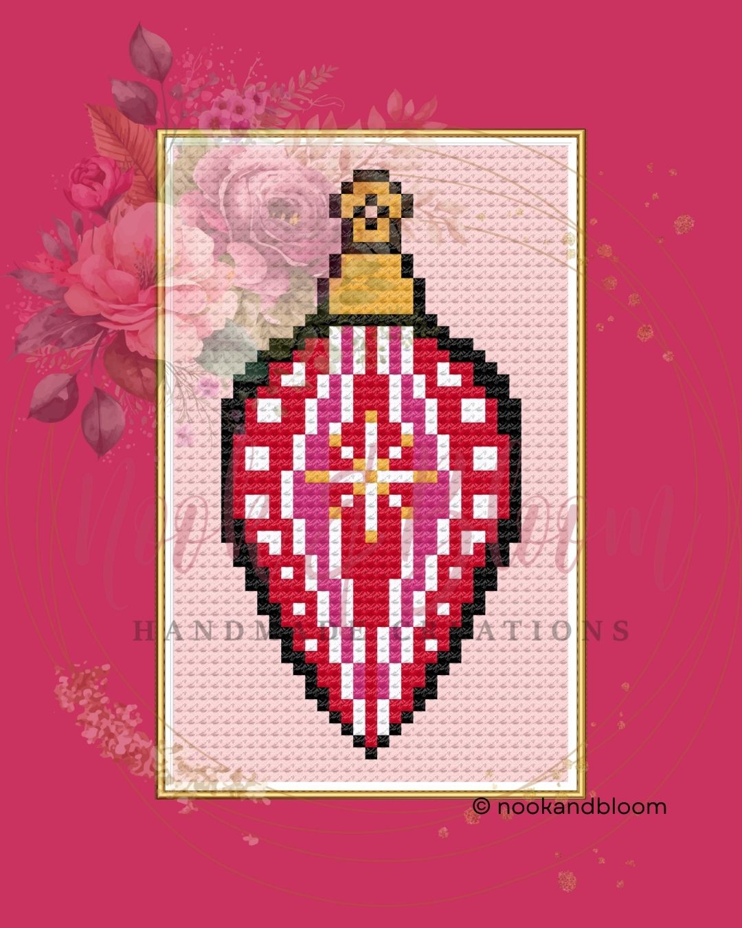 Vintage Christmas Bulb | Christmas Mini | 18-Mesh Needlepoint PDF Chart
