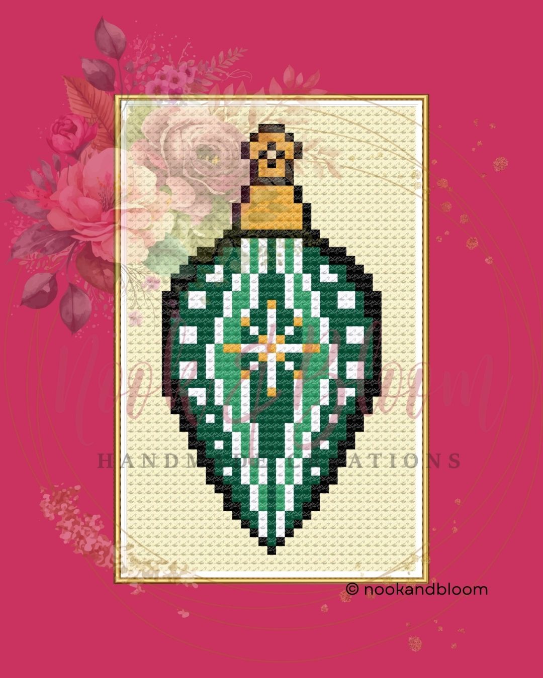 Vintage Christmas Bulb | Christmas Mini | 18-Mesh Needlepoint PDF Chart