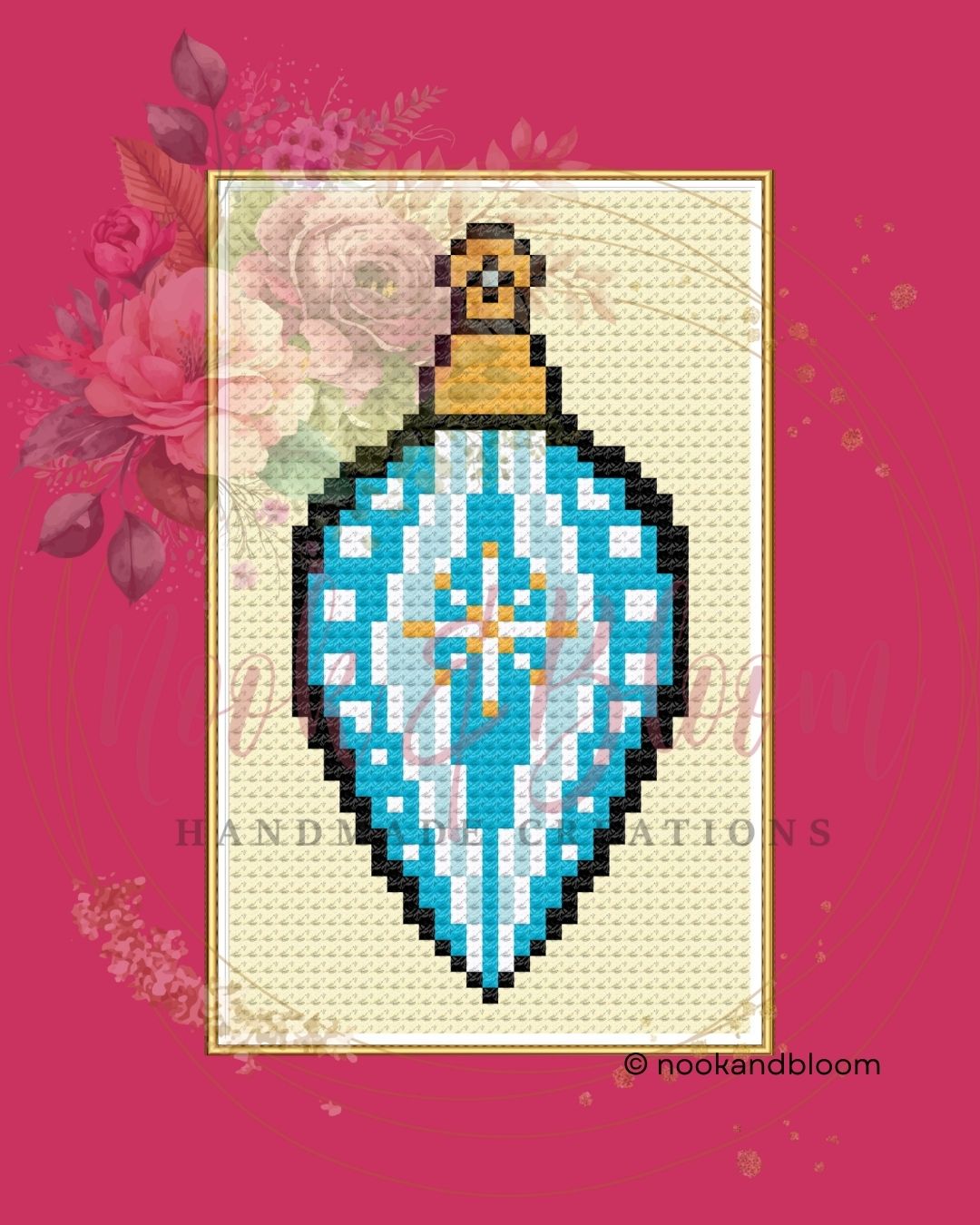 Vintage Christmas Bulb | Christmas Mini | 18-Mesh Needlepoint PDF Chart