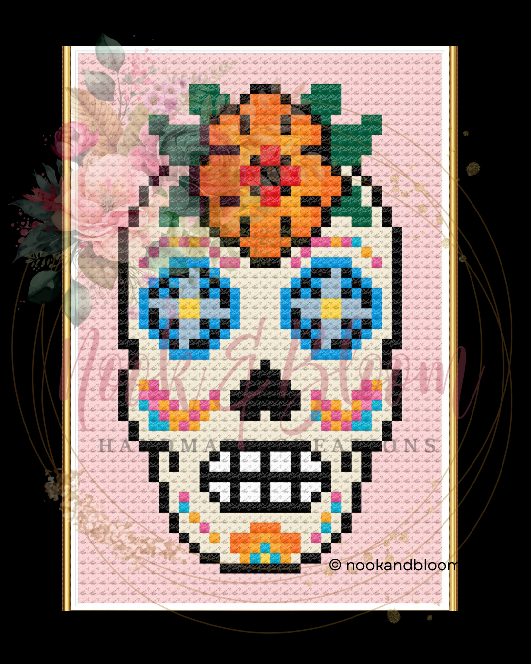 Marigold Muse | Sugar Skull Collection | 18-Mesh Needlepoint PDF Chart