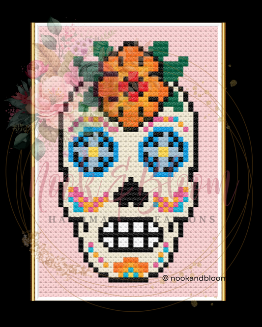 Marigold Muse | Sugar Skull Collection | 18-Mesh Needlepoint PDF Chart