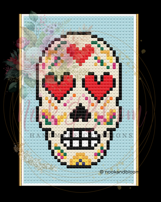 Corazón | Sugar Skull Collection | 18-Mesh Needlepoint PDF Chart