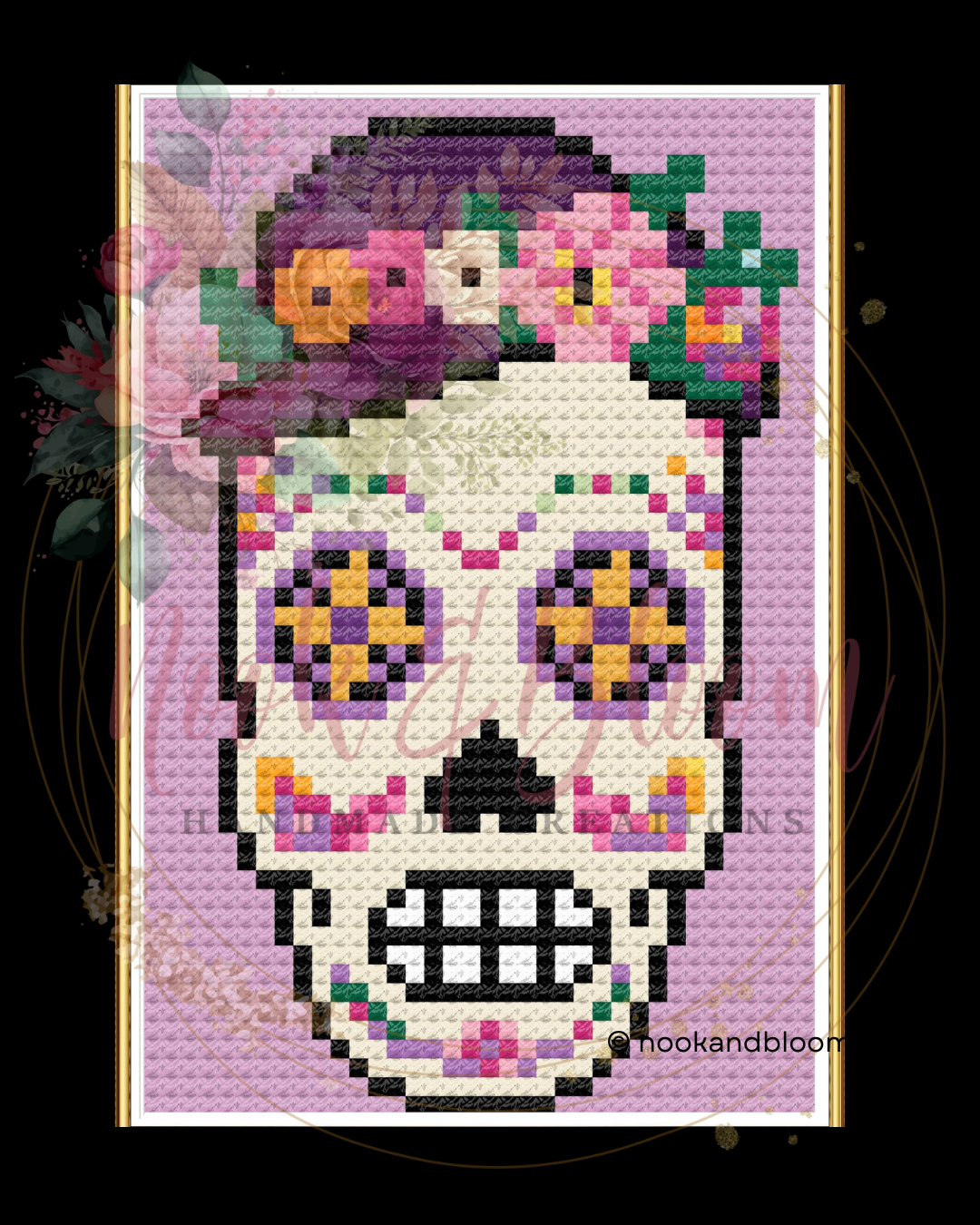 La Catrinita | Sugar Skull Collection | 18-Mesh Needlepoint PDF Chart