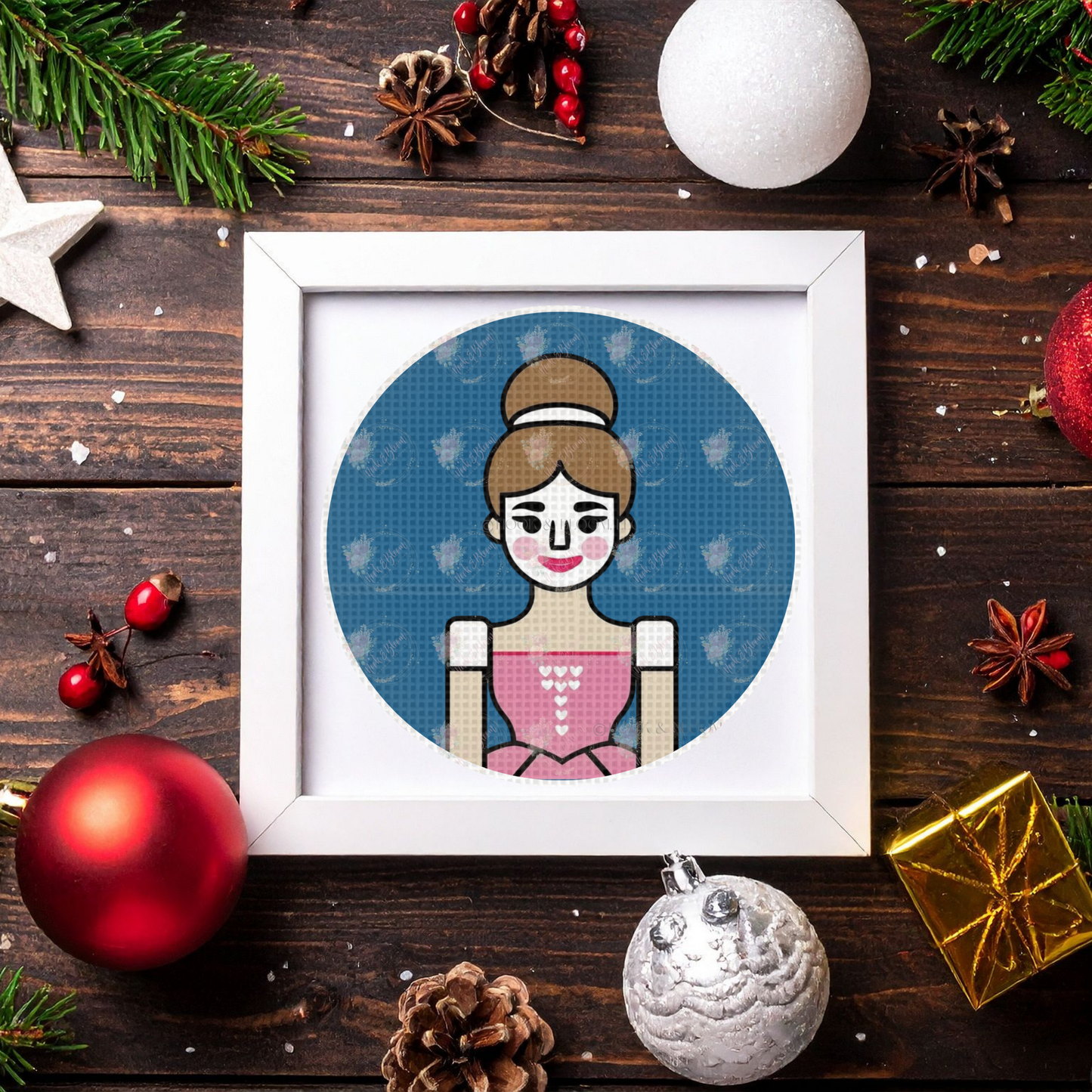 Nutcracker Ballerina 4x4 round