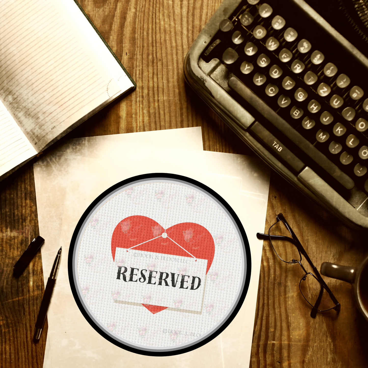 Taylor Swift Sign on Heart 4x4 round